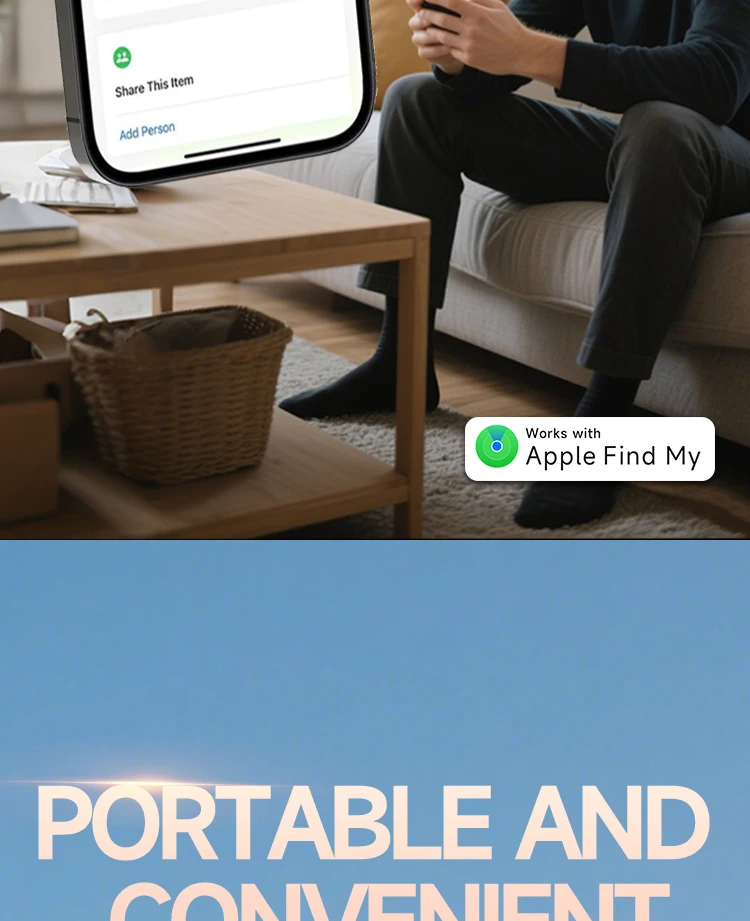 Integrierte AirTag-Chips, Fassungsvermögen für 2-3 Schlüssel, Autoschlüsselanhänger mit GPS-Tracker, Schlüssel-Finder, Schlüsselhalter für Männer und Frauen, (nur für iOS) – Detail 10