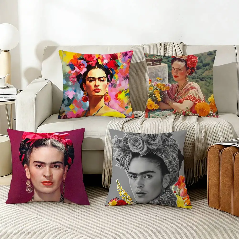 

Art F-Frida K-Kahlo Various Sizes Square Pillow Case For Car Home Bedchamber Decor