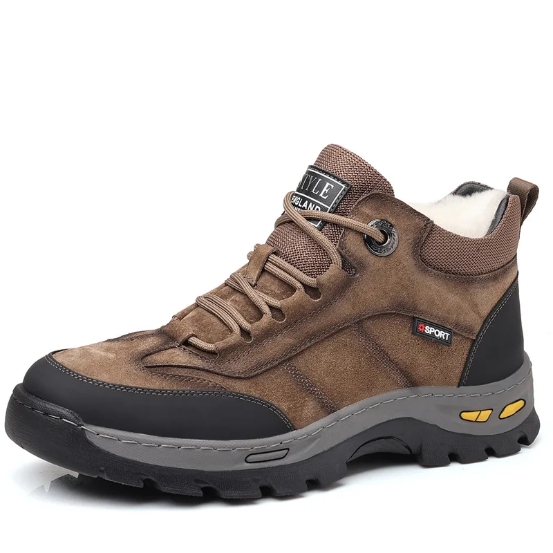 

Новые мужские зимние ботинки-снегоходы с высоким берцем, на меху, теплые, водонепроницаемые, нескользящие, для активного отдыха, на флисовой подкладке, удобные ботинки до щиколотки