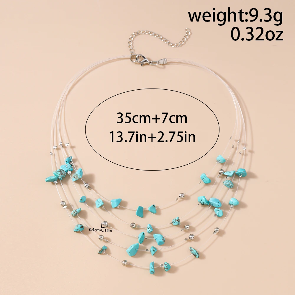 Aihua Boho Multilayer Naturstein Gläser Perlen Halskette Für Frauen Halsband Kragen Halskette Frauen Schmuck Geschenke – Detail 6