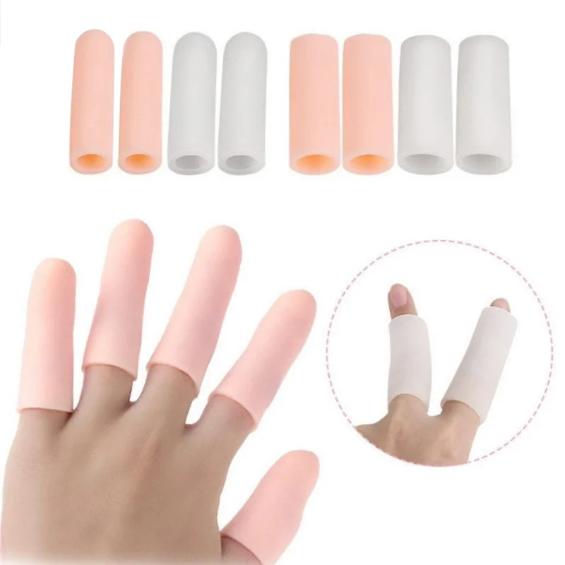 10Pcs Cooking Kitchen Tools Silicone Gel Tube Finger Protector Anti-cut Heat Resistant Finger Sleeves