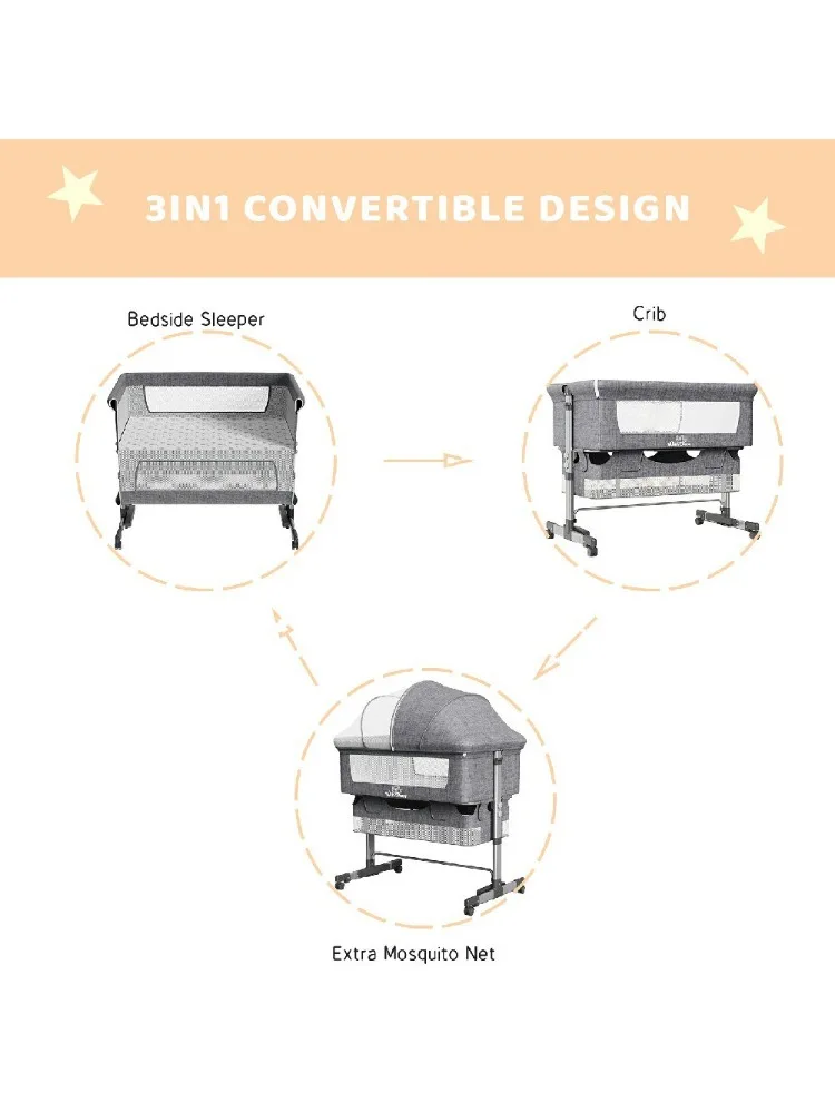 Baby bassinets, bedside sleepers, foldable cribs, adjustable portable cribs