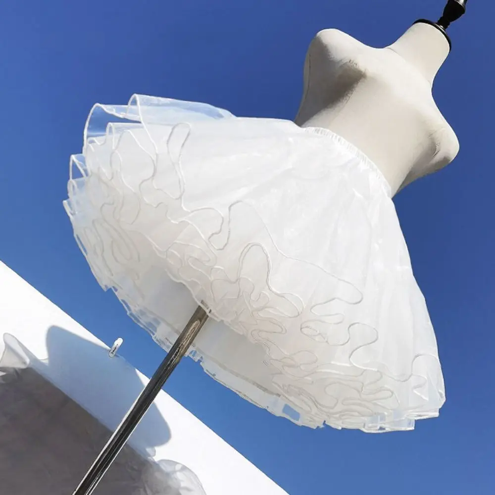 Lolita Boneless Puffy Skirt Fluffy Soft Yarn Dress White Petticoat 4 Layer Crinolinas Cosplay Accessory Bottoms Skirt Support image 2
