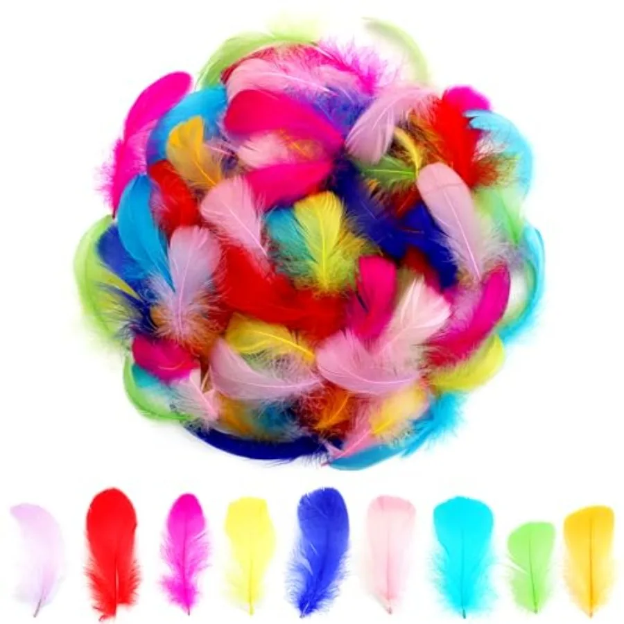 

Lamar 300Pcs Colorful Feathers 2-3 Inches Bulk Feathers for Crafting, Craft Supplies, Art Projects, DIY Crafting, Handi Crafts,