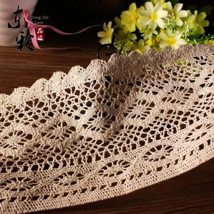 12CM Wide Cotton Off White Mesh Lace Fabric for Fringe Trimmings Women Party Wedding Dress Clothes Sewing Accessories Supplies