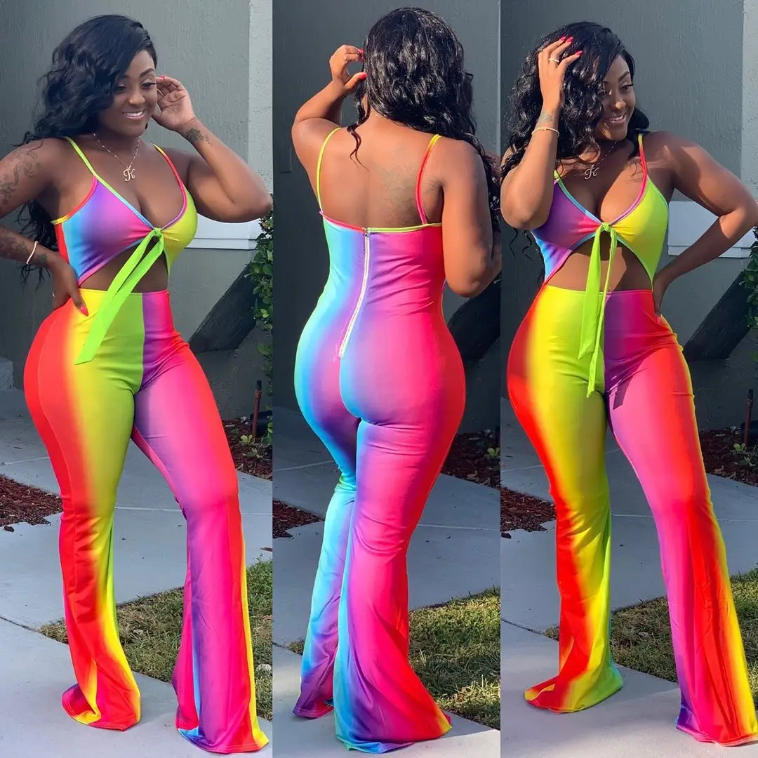 

Новинка! Модный женский комбинезон без рукавов с V-образным вырезом и принтом, тренд 2026 года, весна-лето, длинный.