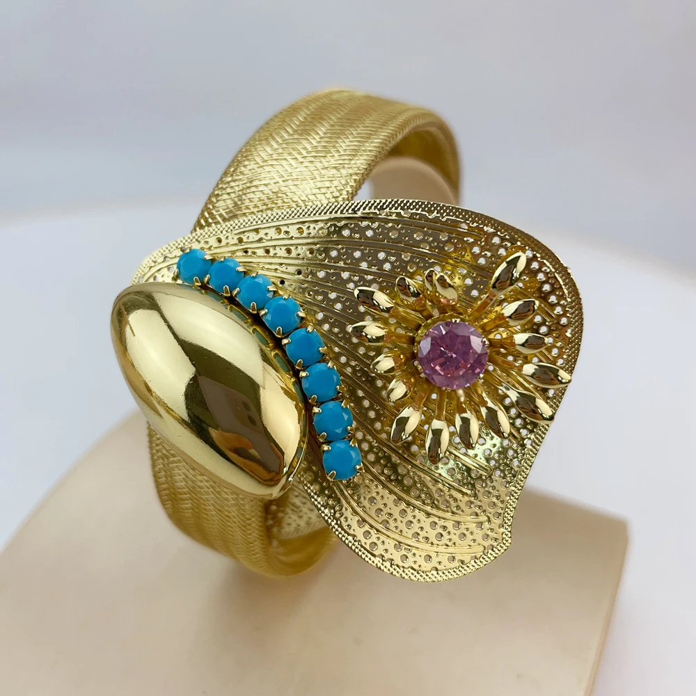 مجموعة مجوهرات الأزياء النسائية من EMMA، زوج من قلادة وأقراط برازيلية مطلية بالذهب لمجموعة هدايا إكسسوارات الحفلات