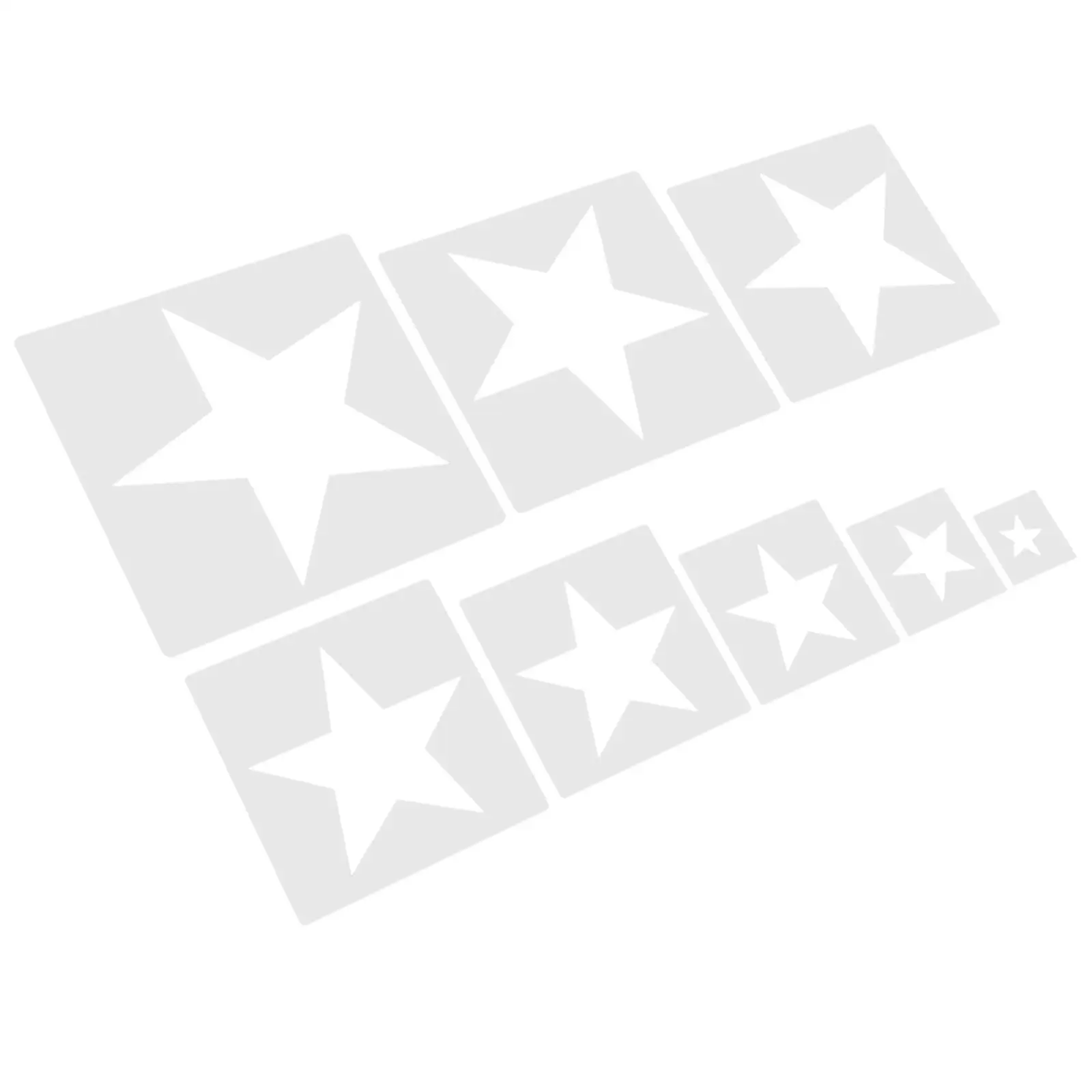 8 Pcs Drawing Stencils Star Templates Hollow Plastic Craft Sign Stencil Reusable Printing Template DIY Accessories