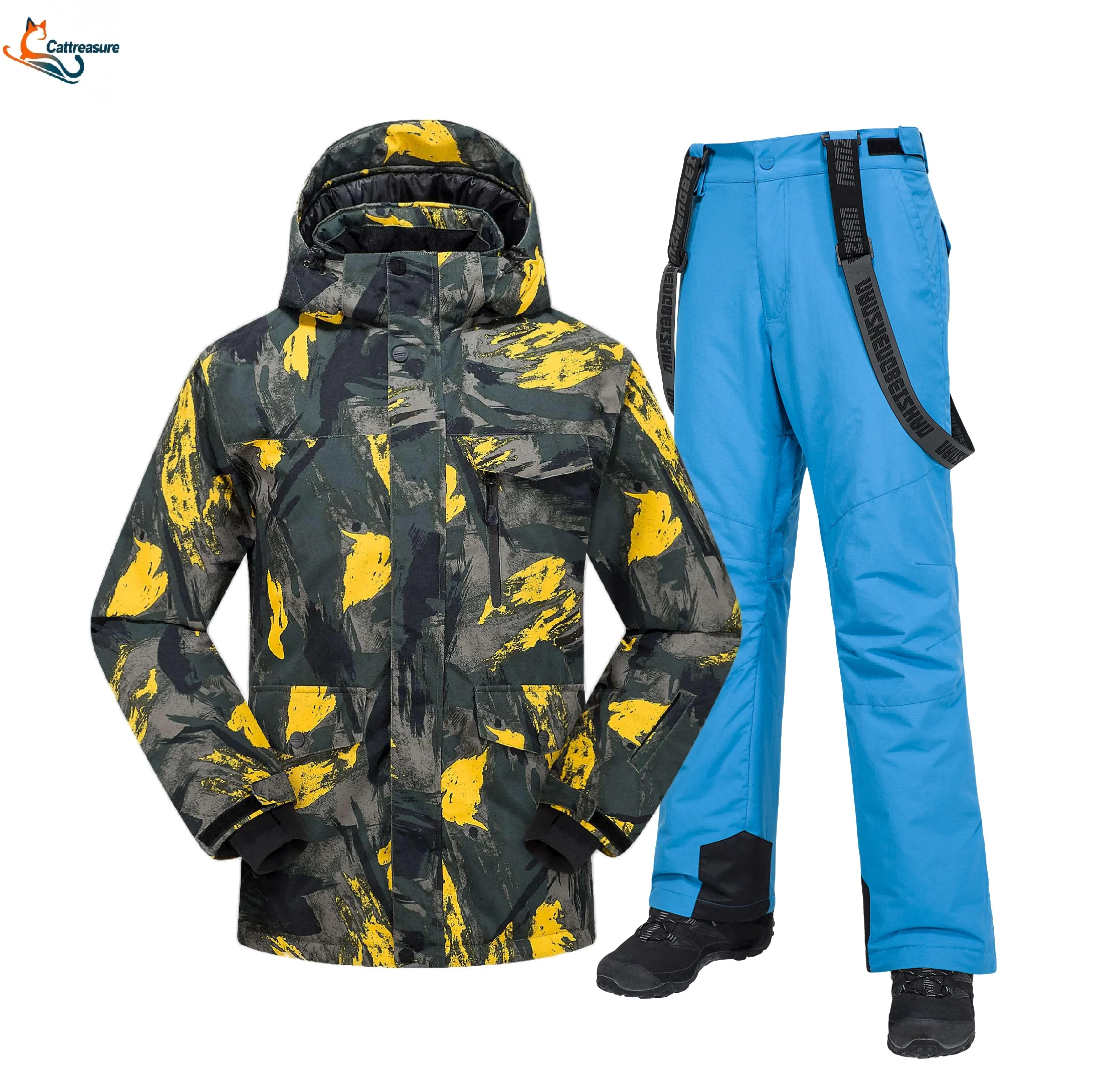 بدلات تزلج دافئة للرياضات الشتوية من Cattreasure للرجال والنساء بدلات تزلج مقاومة للرياح ومقاومة للماء لبدلات التزلج على الجليد #4