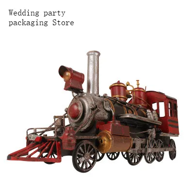 

Antique creative personality locomotive model Iron car model Creative gifts Extra large train metal products