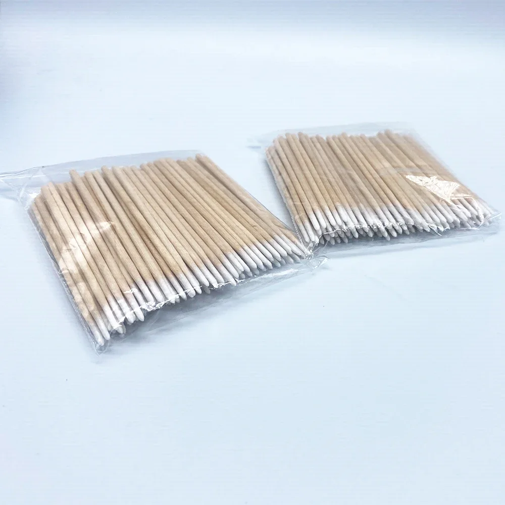 Wood Cotton Swab Cosmetics Permanent Makeup Health Medical Ear Jewelry Clean Sticks Buds Tip Wood Cotton Head Swab 100pcs/bag