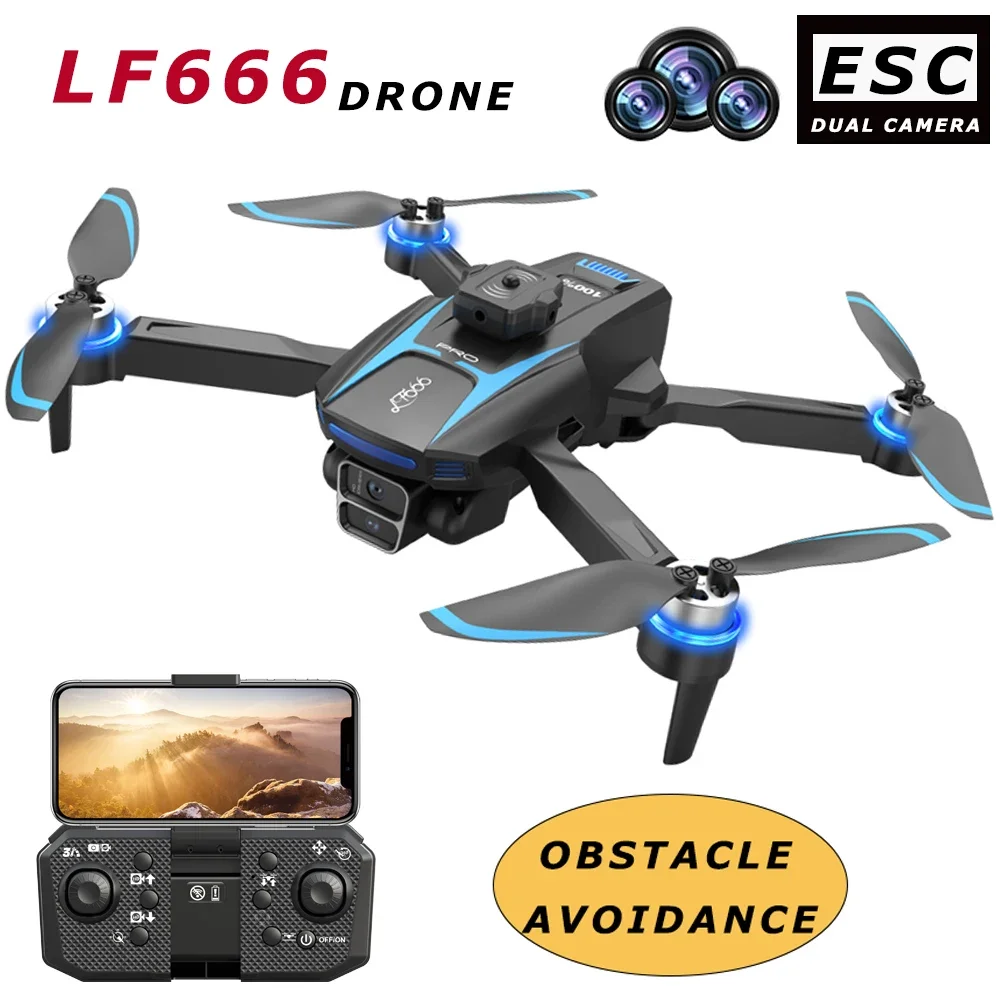 2025 LF666 Pro LED Power Display Drone 8K Professional HD Camera Foldable Quadcopter Obstacle Avoidance Brushless RC Dron Toys