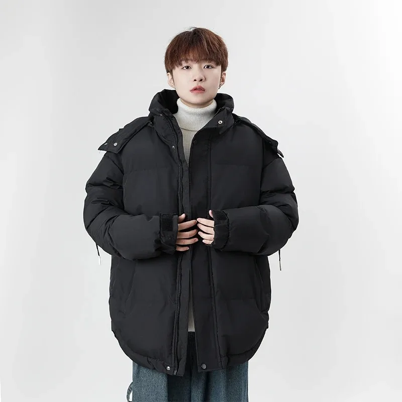 

Premium Hooded Cotton Jacket Windproof Outdoor Unisex Thickened Winter Parka Loose Fit Warm Winter New Style Men Jacket