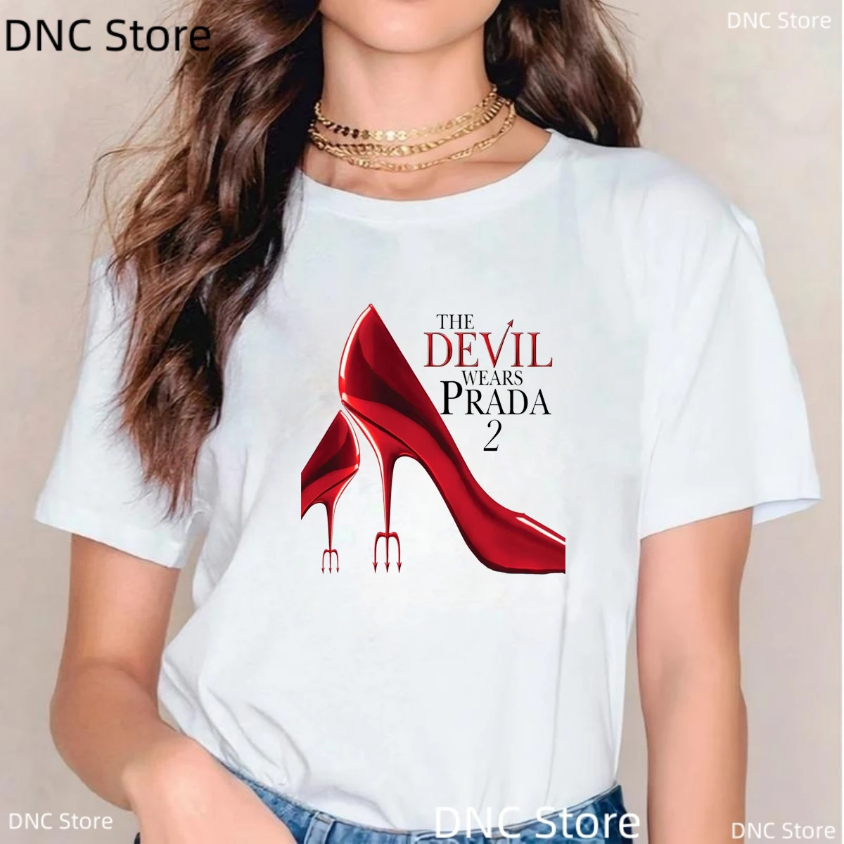 T-Shirt à manches courtes pour femmes, avec impression graphique du film drôle « ​​The Devil Wears Prada 2 », à la mode, pour l'été