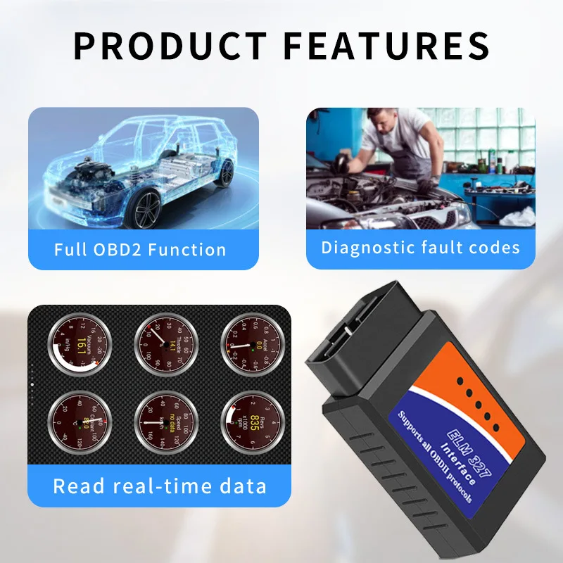 ELM327 V2.1 OBD2 Scanner BT5.1/Wifi ELM327 OBD Car Diagnostic Tool For Android /IOS PK Vgate Icar2 Code Reader Car detector