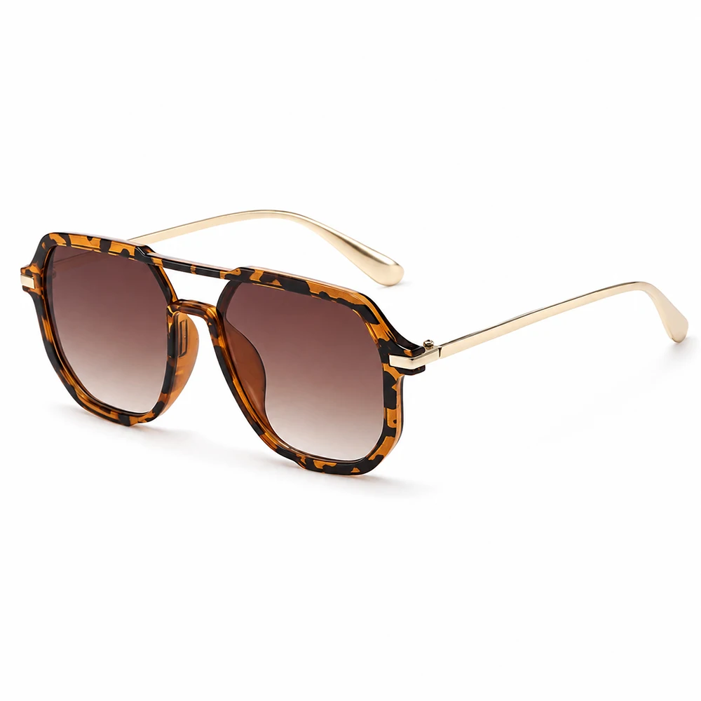 Retro Doppelbrücken-Sonnenbrille Quadratisch für Damen und Herren Vintage UV400 Modische Sonnenbrille für Täglichen Outdoor-Gebrauch – Detail 7