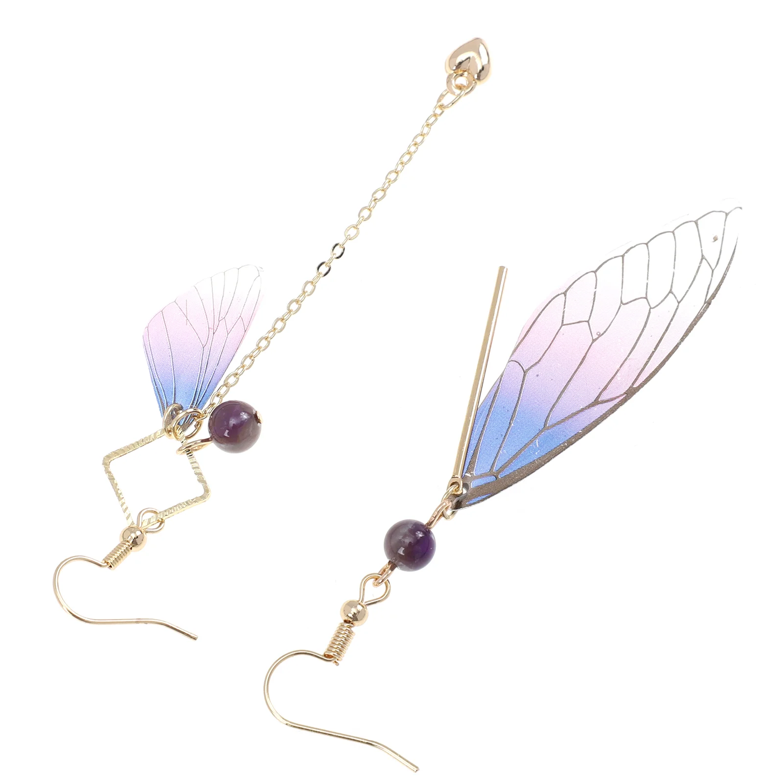 Cute Wedding Butterfly Earrings Women's Miss Jewelry Dragonfly Decor Mismatched for Orrous Resin Pendants Bride Tassel