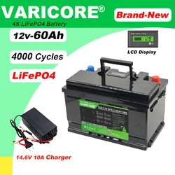 12V/12.8V 60AH LiFePO4 Battery pack Lithium Power Batteries for Golf cart Car lighter Solar Wind +14.6V 10A Charger Tax Free