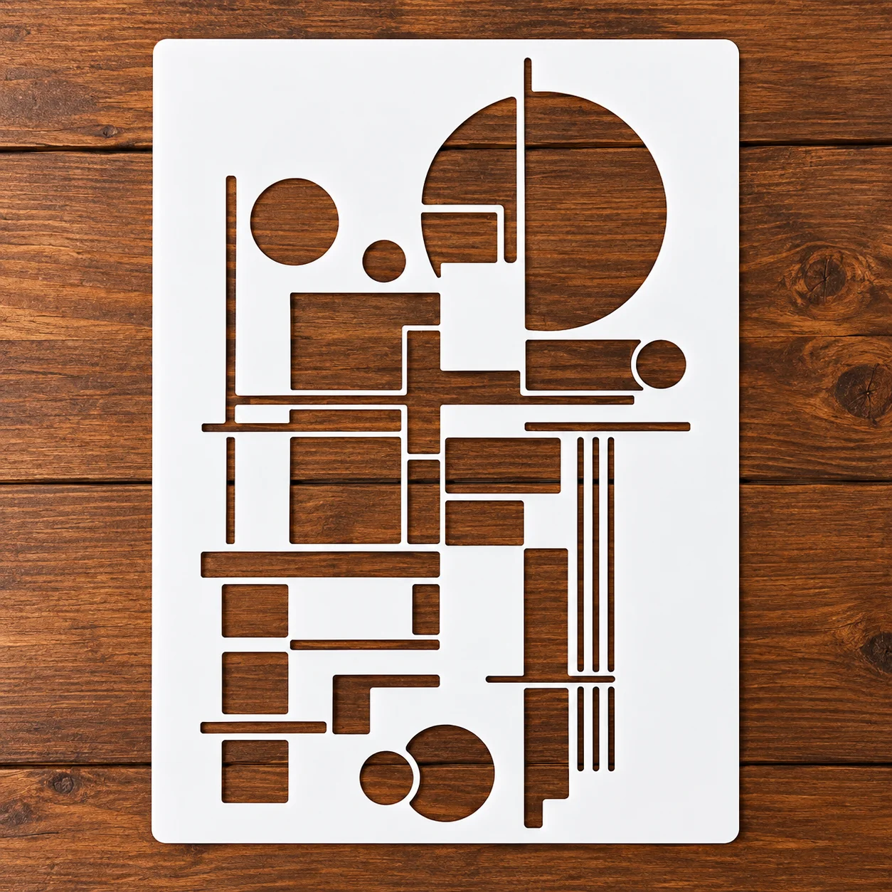 A4 Abstract Geometric Stencil for Painting 1pc Modern Circle Line Art Template for DIY Wall Decor Canvas Wood Signs Furniture Mi
