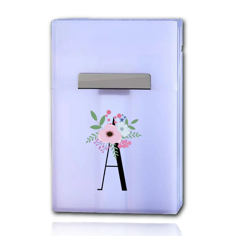 Plastic Cigarette Case With Magnetic Buckle Waterproof Cigarette Storage Box Protective Cover Flower And Black Letter Pattern