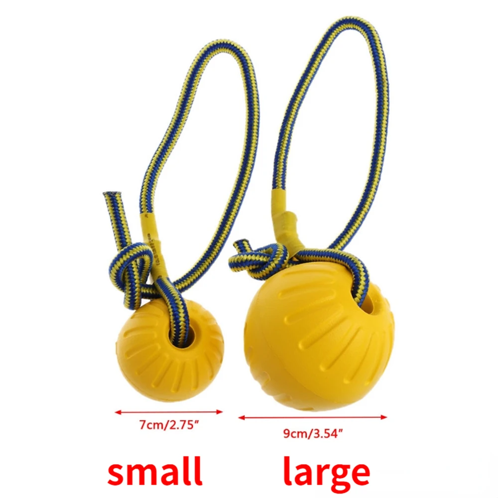 Dog Toy Ball with Rope Outdoor Puppy Interactive Training Toy EVA Elastic Floating Ball Pet Small Dogs Chew Play Fetch Bite Toys