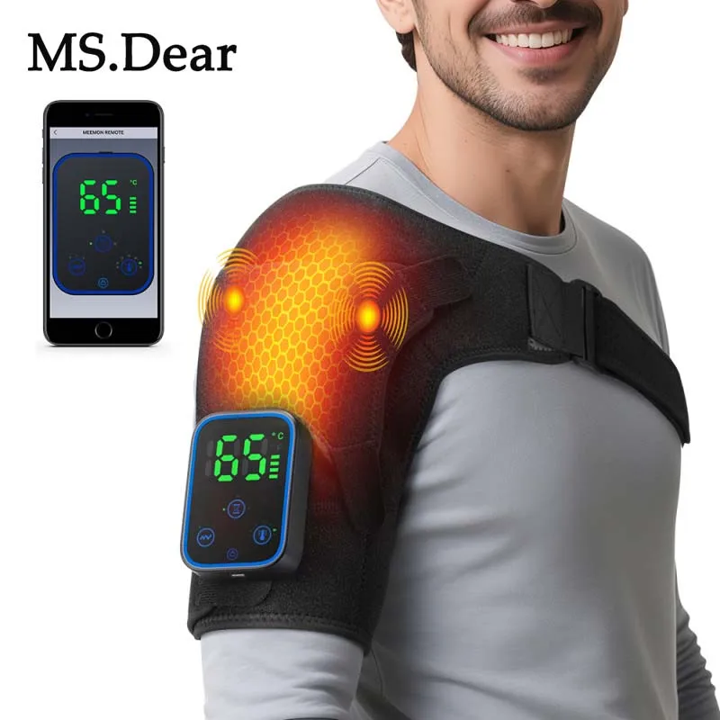 

Wireless APP Control Electric Heating Vibration Shoulder Massager 3 Levels Timer Shoulder Knee Brace Pain Relief Massage Belt