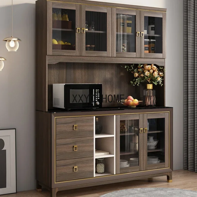 

Solid Wood Sideboard Living Room Tea Cabinet Wine Cabinet Light Luxury Kitchen Storage Cabinet Integrated Wall Locker