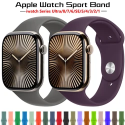 Correa de silicona para Apple Watch, pulsera de 44mm, 40mm, 45mm, 41mm, 42mm, 44mm, 45mm, iwatch series 7, 8, se, 3, 5, 6, 9, Ultra 2, 49mm