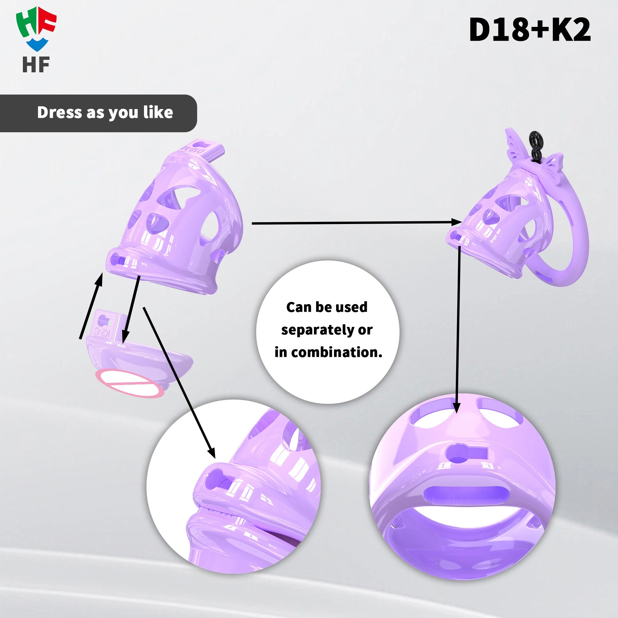 قفص عفة فايبر مع 4 حلقات سيليكون CB قفص القضيب لجهاز العفة الامتناع عن ممارسة الجنس ألعاب جنسية لعفة الإحليل للرجال 18