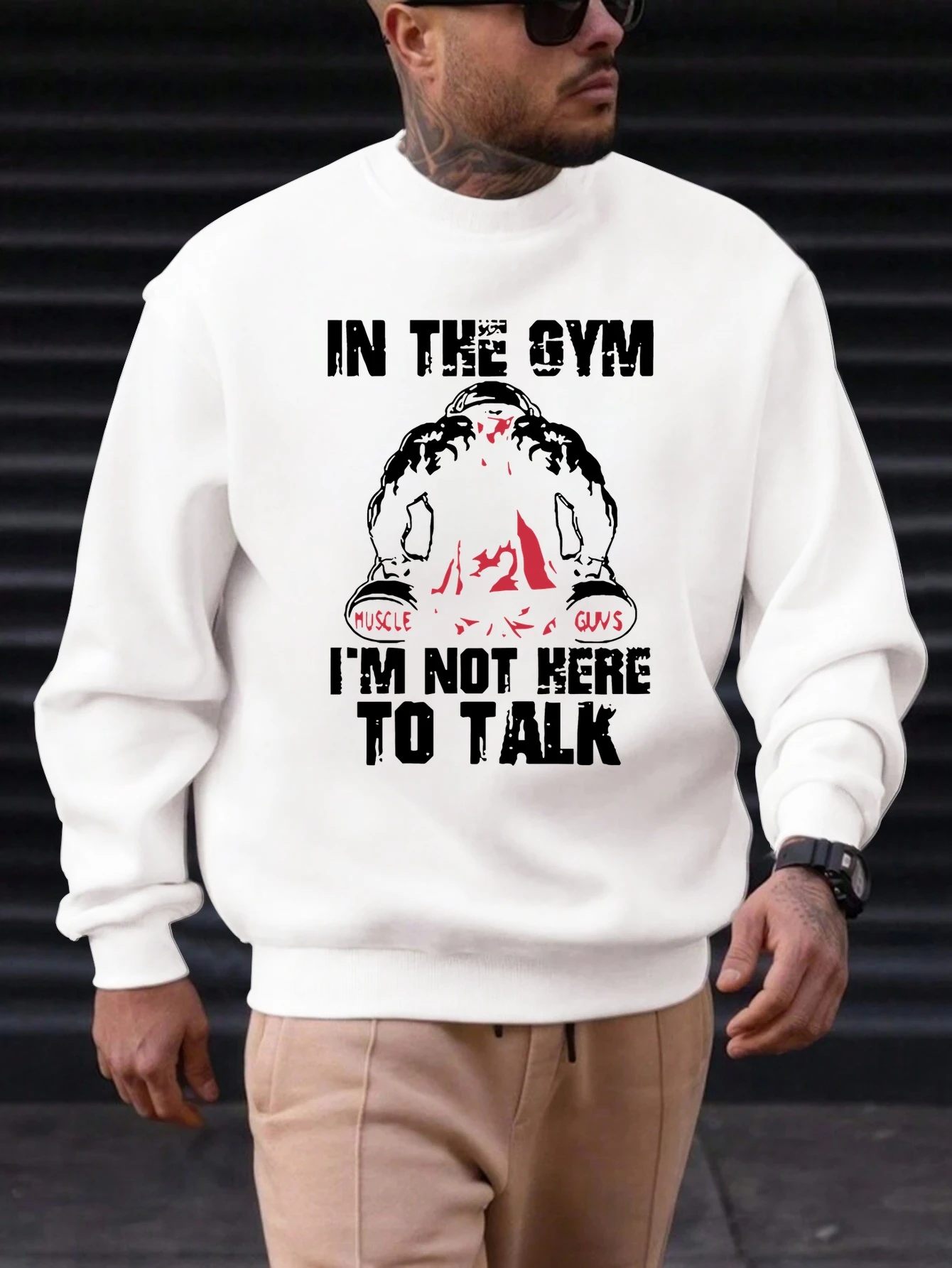 

Gym Motivation Sweatshirt In The Gym Im Not Here To Talk Muscle Guys Pullover 2025 Trendy Fitness Workout Top for Men Women