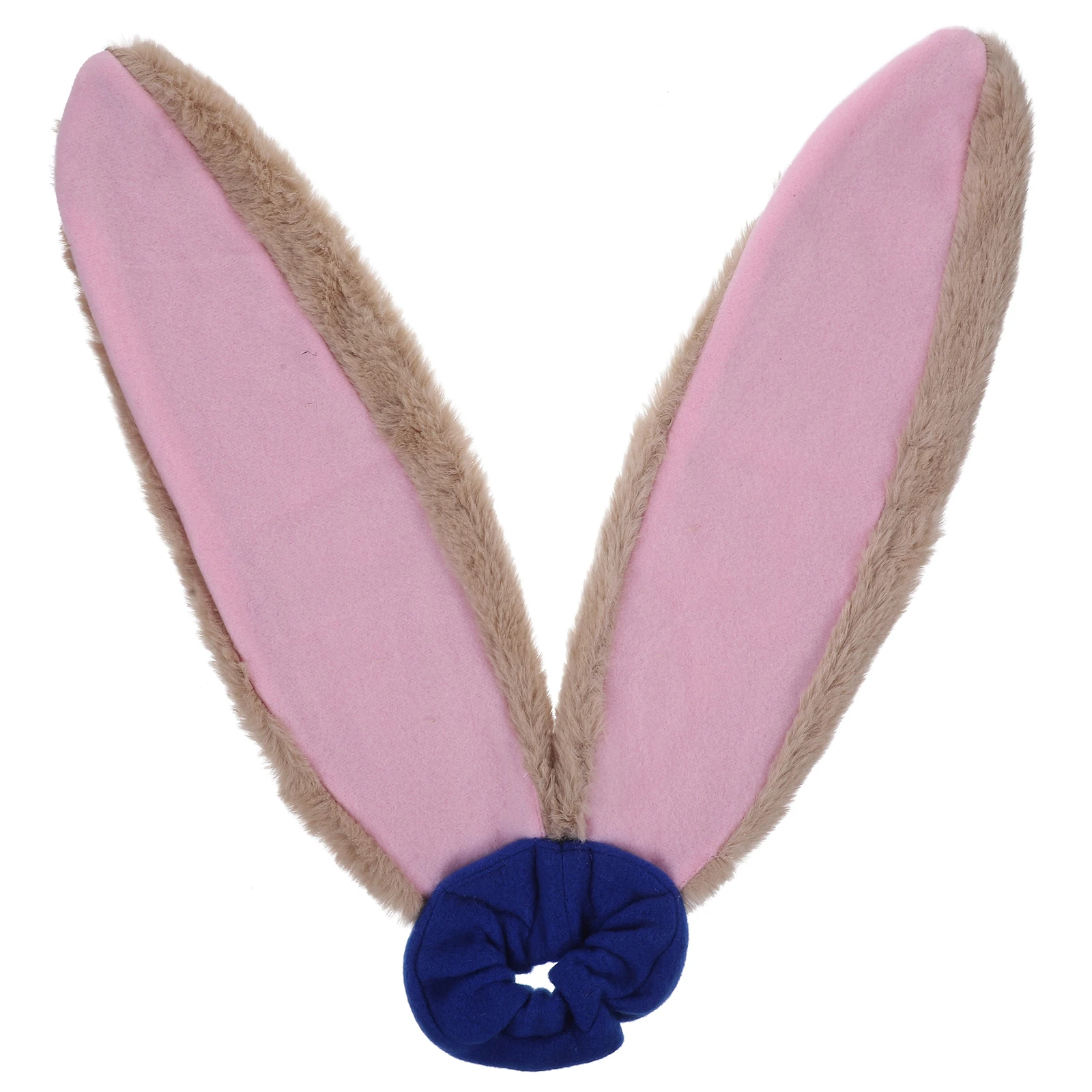 

Rabbit Ears Headband Pink Furry Stretchy Bunny Tail Cosplay Hair Scrunchies Extended Length Secure Fit Decorative Sweetness
