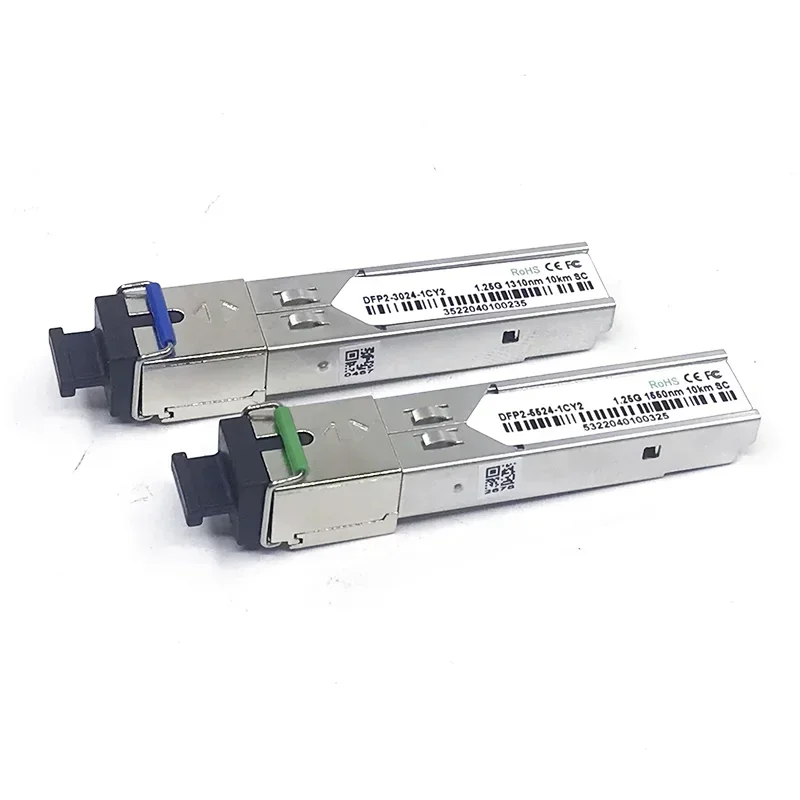 

2PCS 1 pair 1.25G 10km SFP Optic Transceiver 1550/1310nm SC single fiber Module For OLT/ Switch