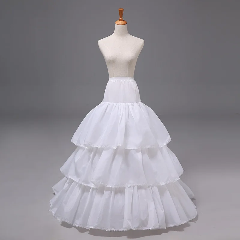 Three-Layer Steel Lotus Leaf Cloth Surface Lengthened Crinoline Large Trailing Wedding Dress Crinoline Gauze Skirt