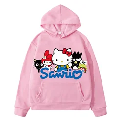 Sanrio Kawaii anime hoodie Autumn sweatshirt boy pullover y2k sudadera hello kitty Print hoodies Fleece jacket kids clothes girl