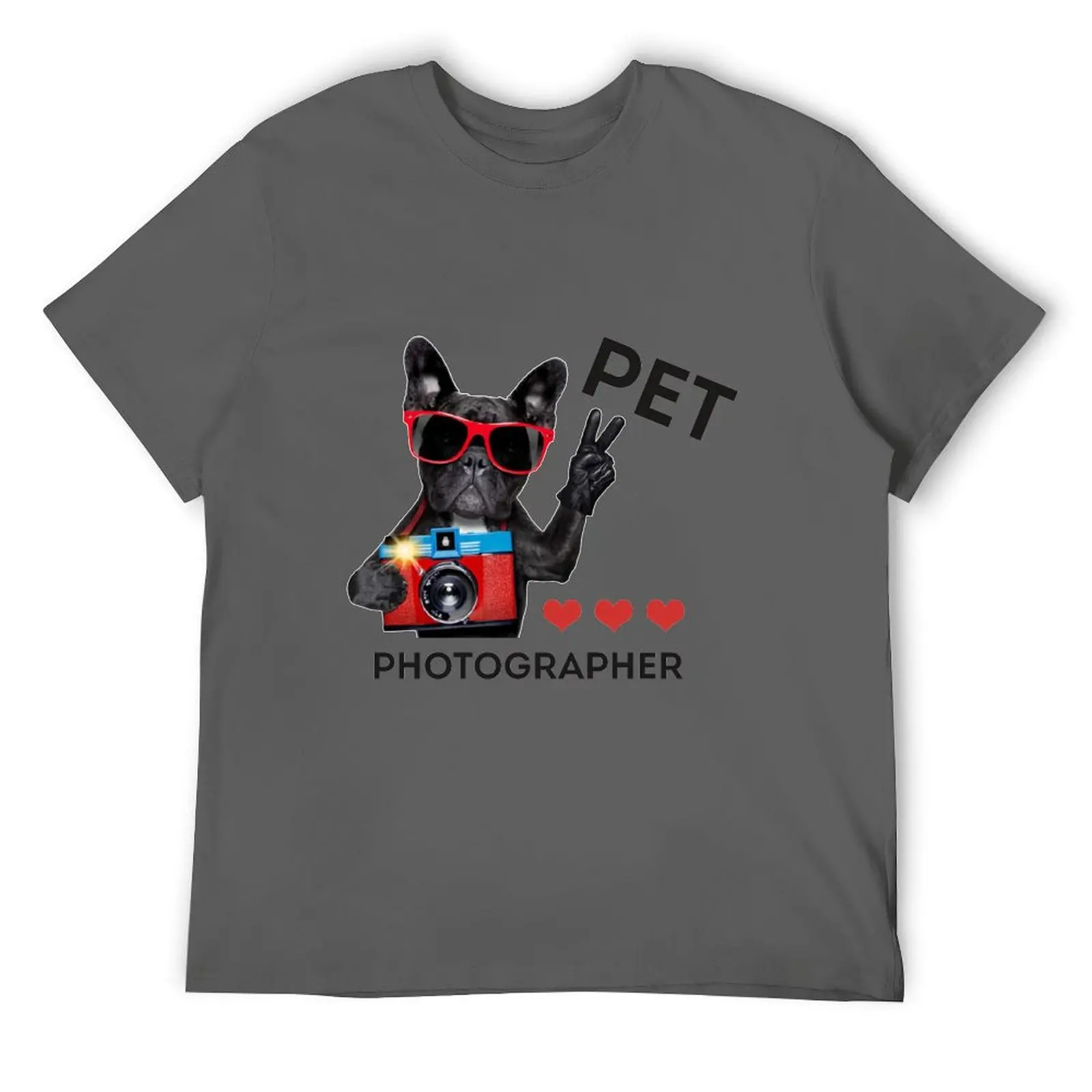 Pet Photographer Dog Taking Pictures with Camera T-Shirt kawaii clothes gifts for boyfriend cute tops plus size men clothing