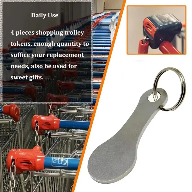 1–8 Stück Einkaufswagen-Chips aus Metall, Schlüsselanhänger, dekorativer Schlüsselanhänger, vielseitig einsetzbar, tragbar, für Zuhause und draußen