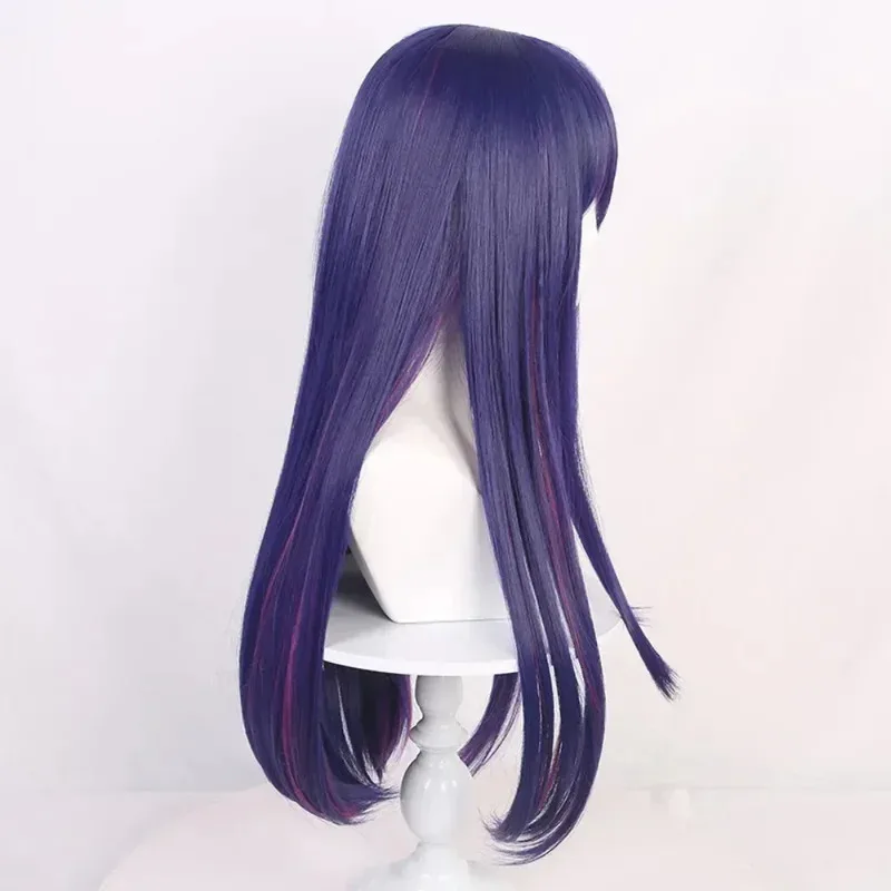 Hoshino Ai I Push The Kid Anime Cosplay Wig Highlights Purple Blunt Bangs Synthetic Long Straight Wig Cosplay Starry Love Wig