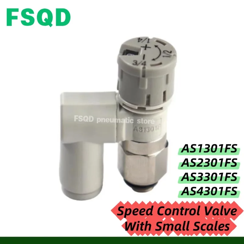 1PC AS1301FS-M5-06A AS2301FS-01-04SA AS3301FS-03-06SA 08SA AS4301FS-04-10SA 12SA AS Elbow Type Speed Controller With Small Scale