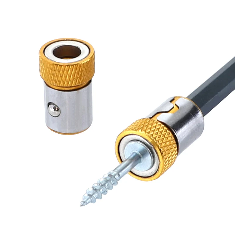 6.35mm Screwdriver Magnetic Ring Head S2 Alloy Electric Screwdriver Bit Anti-skid Hex Magnetic Ring Batch Head Hand Tools