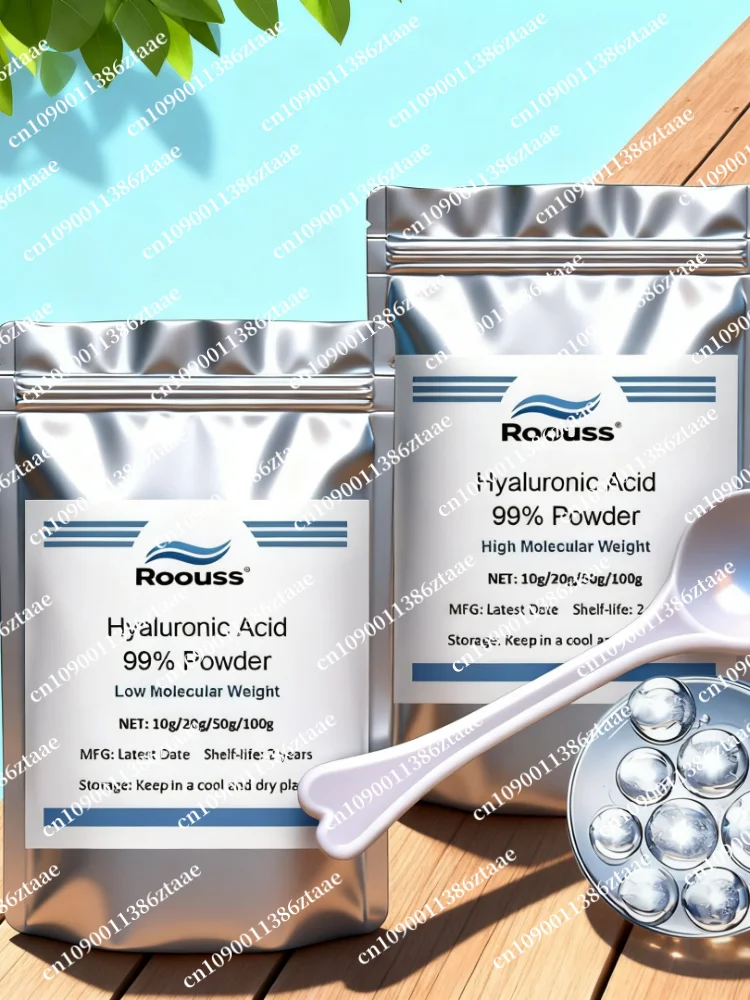 Poudre d'acide hyaluronique à poids moléculaire et faible poids, hydratant/Antiaging/Anti-rides, 99%