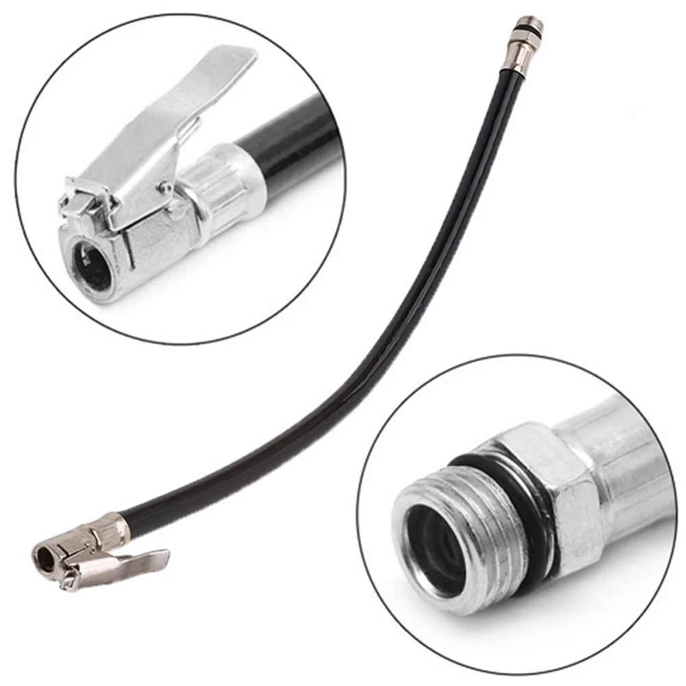 Car Tire Inflator Hose Flexible Tire Air Pump Hose Thread Nozzle Air Pump Clip Adapter for Car Automobile for Vehicle Motorcycle