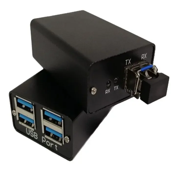 USB 3.0 Fiber Optic Extender 5Gbps 100m Isolation for Industrial Touch Screen PC Camera with Power Supply