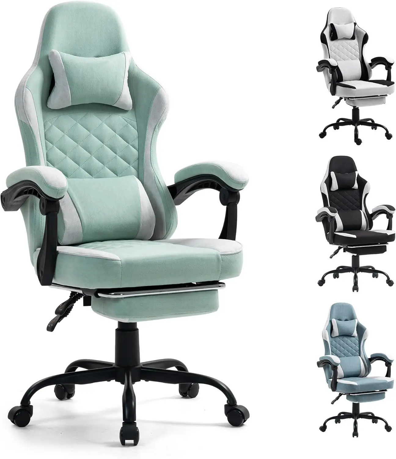 

Gaming Chair with Footrest for Adults - Ergonomic Gaming Chairs with Foot Rest - Big and Tall