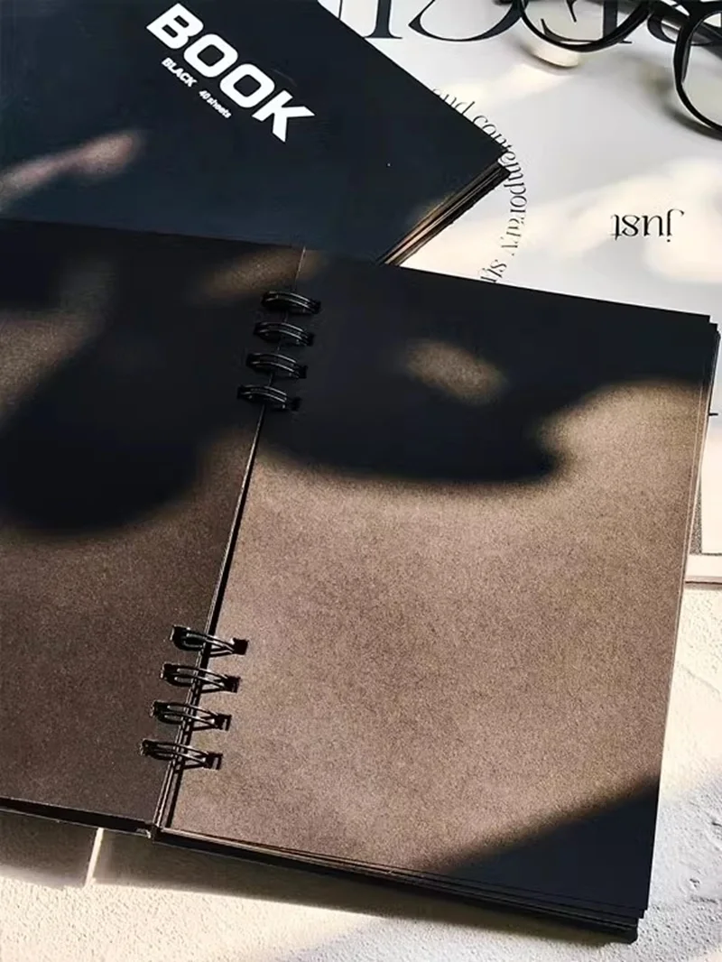 

POTENTATE A5/A4 Black Paper Sketchbook 180g/120g Coil Sketchbook For Pencil/Paint Stick/Marker Sketchbook