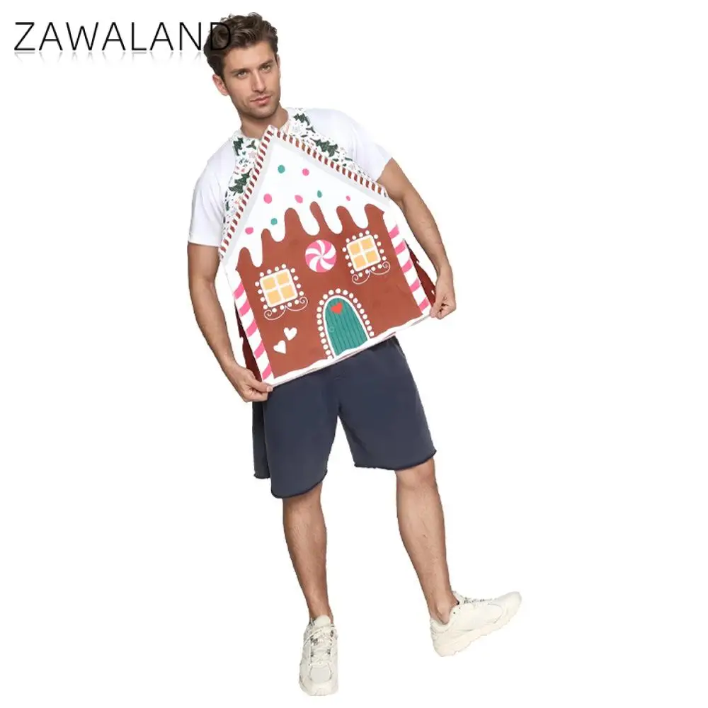 Zawaland Lustiges Lebkuchenhaus Cosplay Kostüm Männer Weihnachten Party Outfit Halloween Verkleidung Tragen Bühnenkleidung