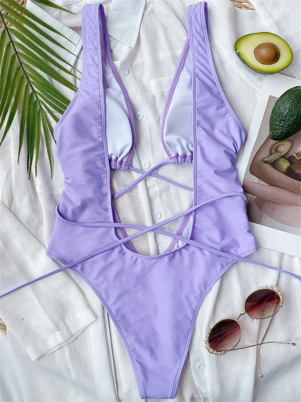 เซ็กซี่สีแดงชุดว่ายน้ํา Micro String บิกินี่ Hollow Out Monokini ผู้หญิง One - Piece วันหยุดชุดว่ายน้ําบิกินี่ชุดว่ายน้ําชายหาด