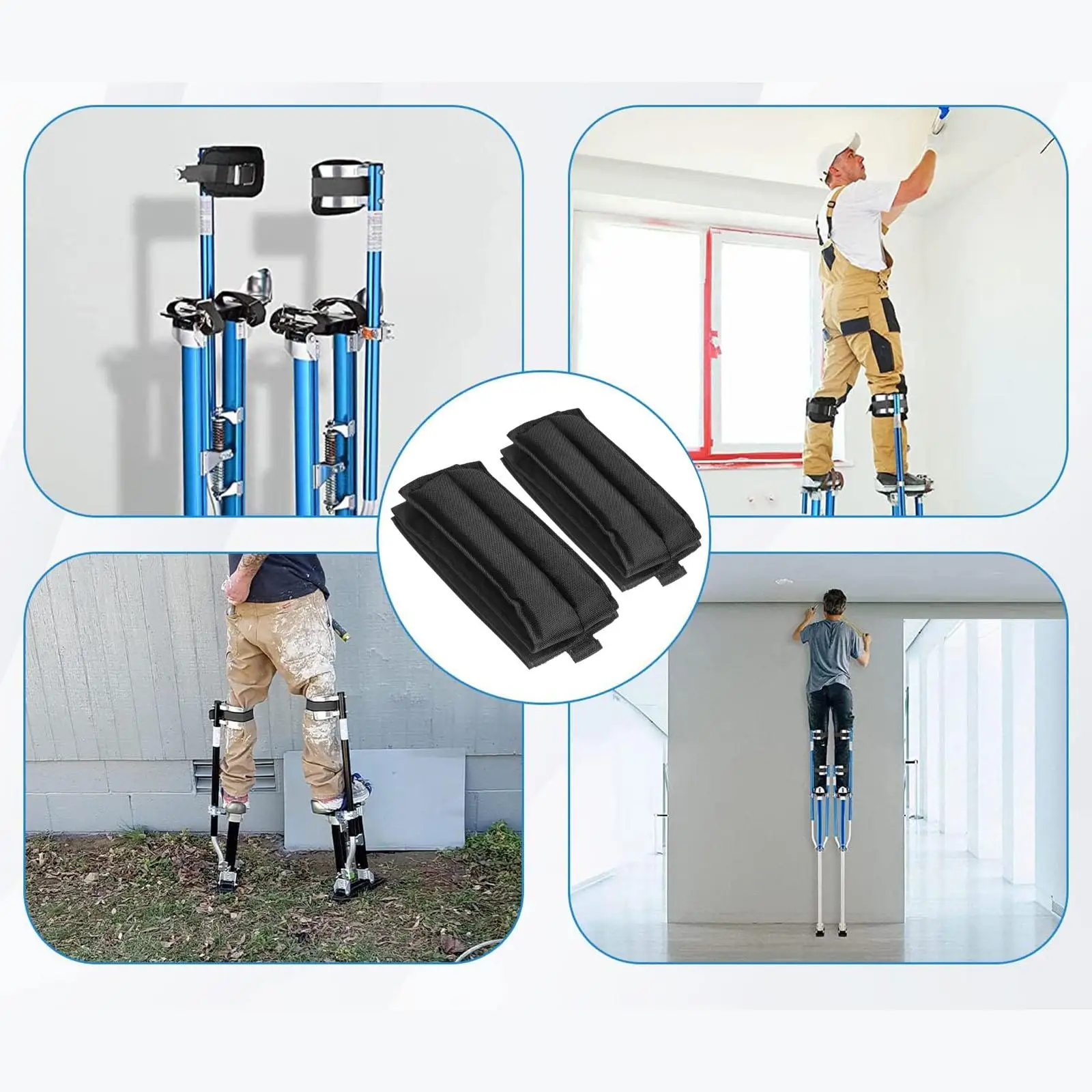 Supportive Drywall Stilts Leg Straps Oxford Cloth Adjustable Padded Bands for Painting Projects