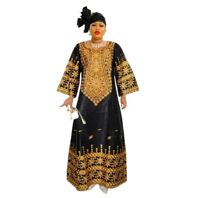 

Dashiki African Dresses for Women 2024 Fashion African 3/4 Sleeve Party Evening Wedding Long Robes Kaftan Muslim Abaya Outfits