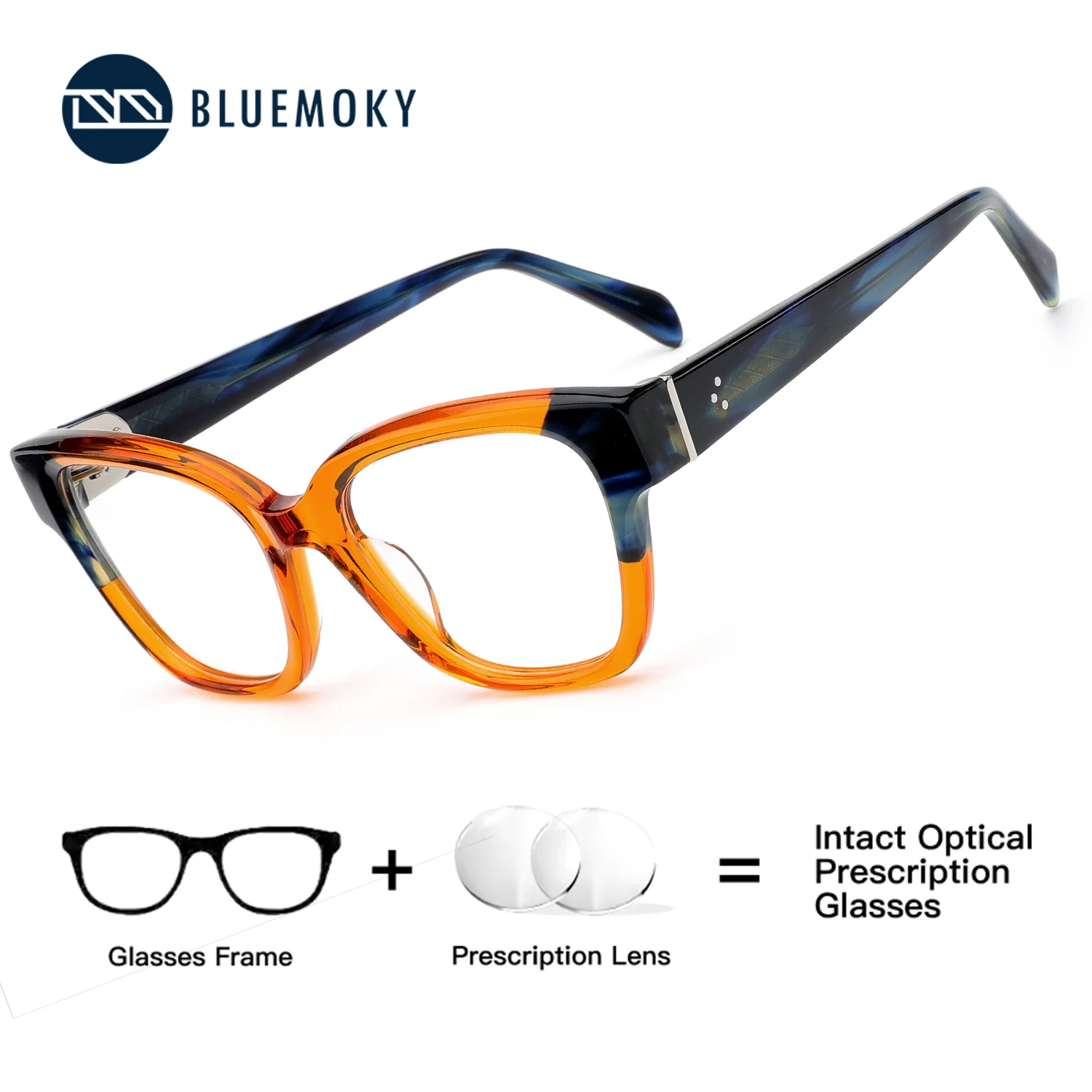

BLUEMOKY Acetate Butterfly Reading Glasses Women Blue Light Blocking Photochromic Prescription Optical Lenses