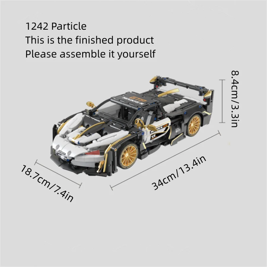체중계 슈퍼카 빌딩 블록 장난감 세트, DIY 키트 빌딩 모델 시리즈, 소년 및 성인용 생일 선물, 1:14, 1242 개